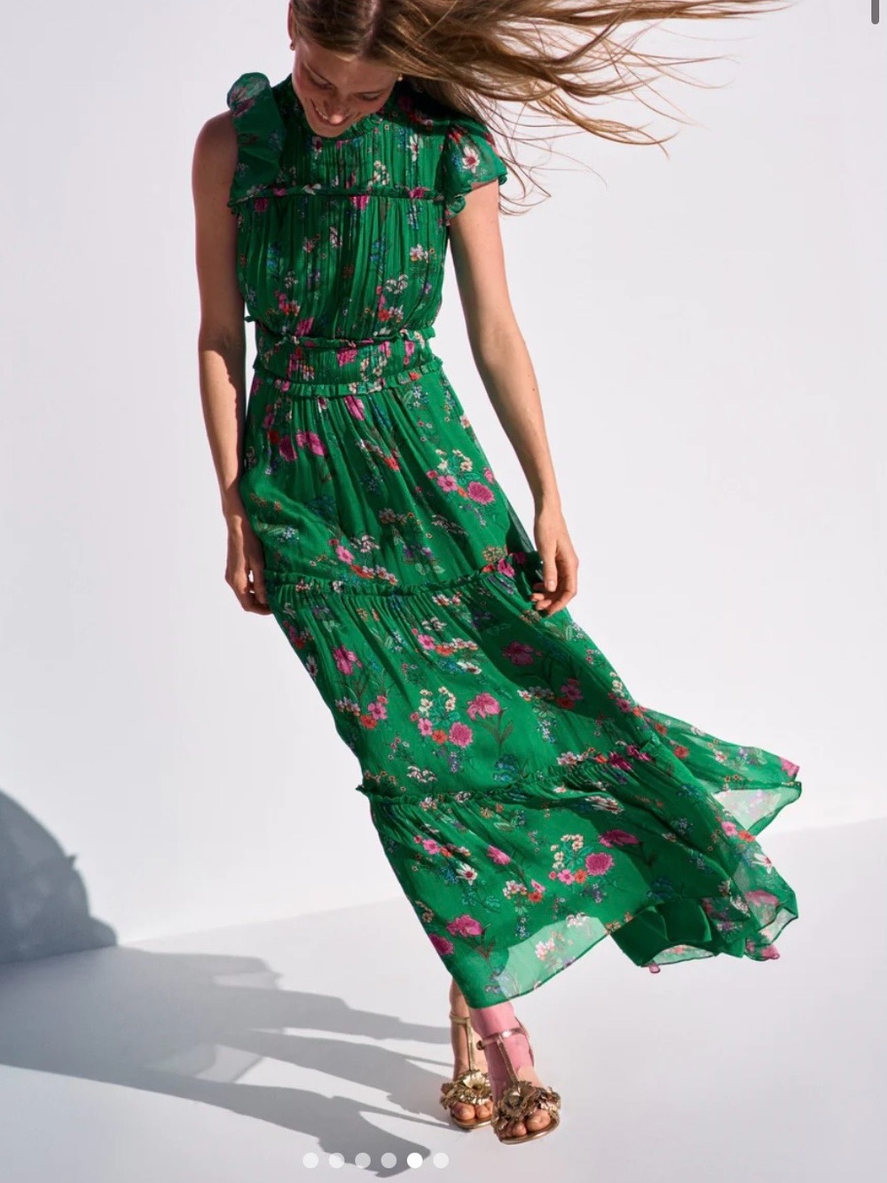 Boden Green Floral Maxi Dress - Picture 6 of 14
